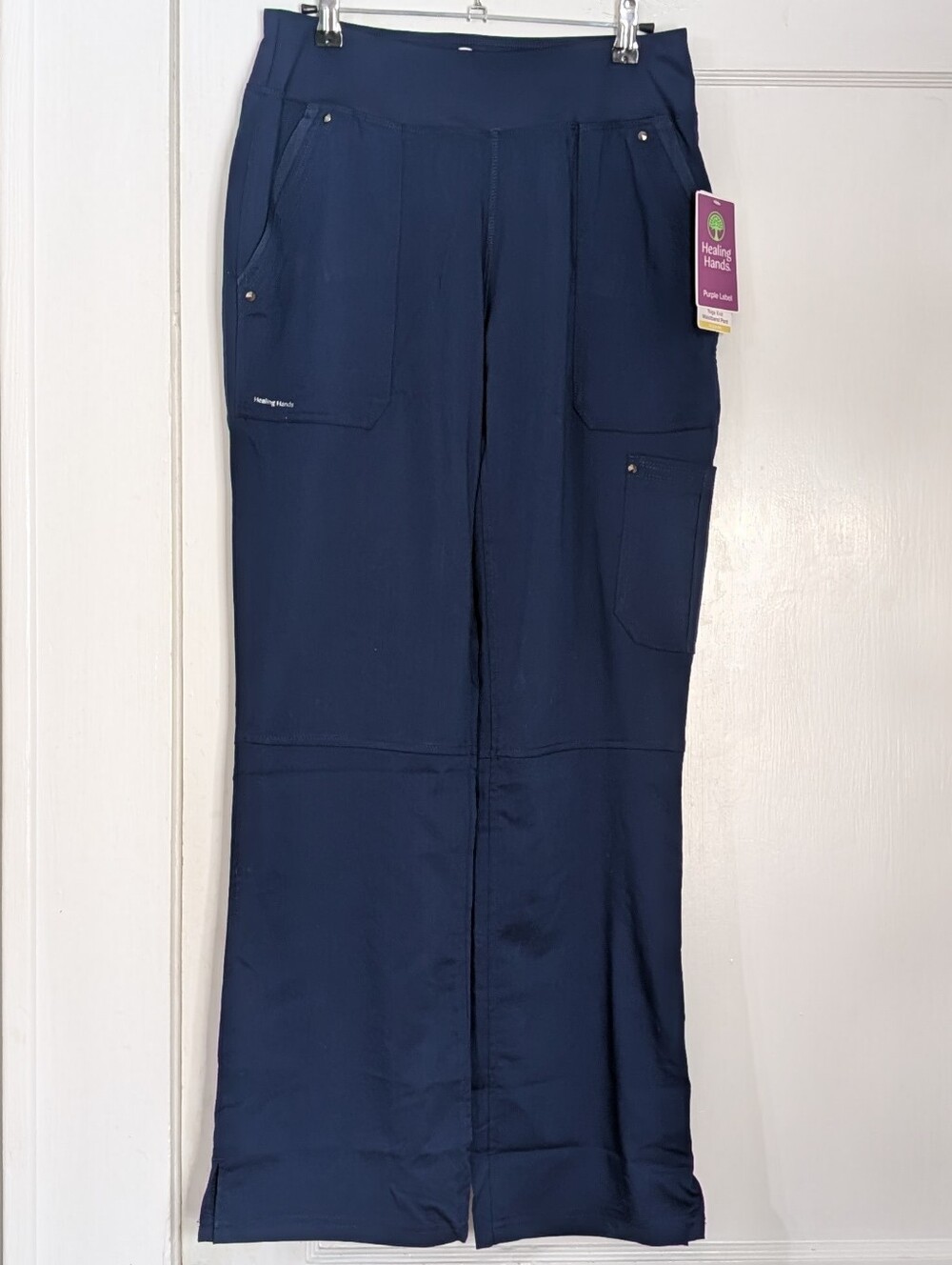 Healing Hands Tori Yoga Scrub Pants Navy Blue Women's Size Small Medical Comfort